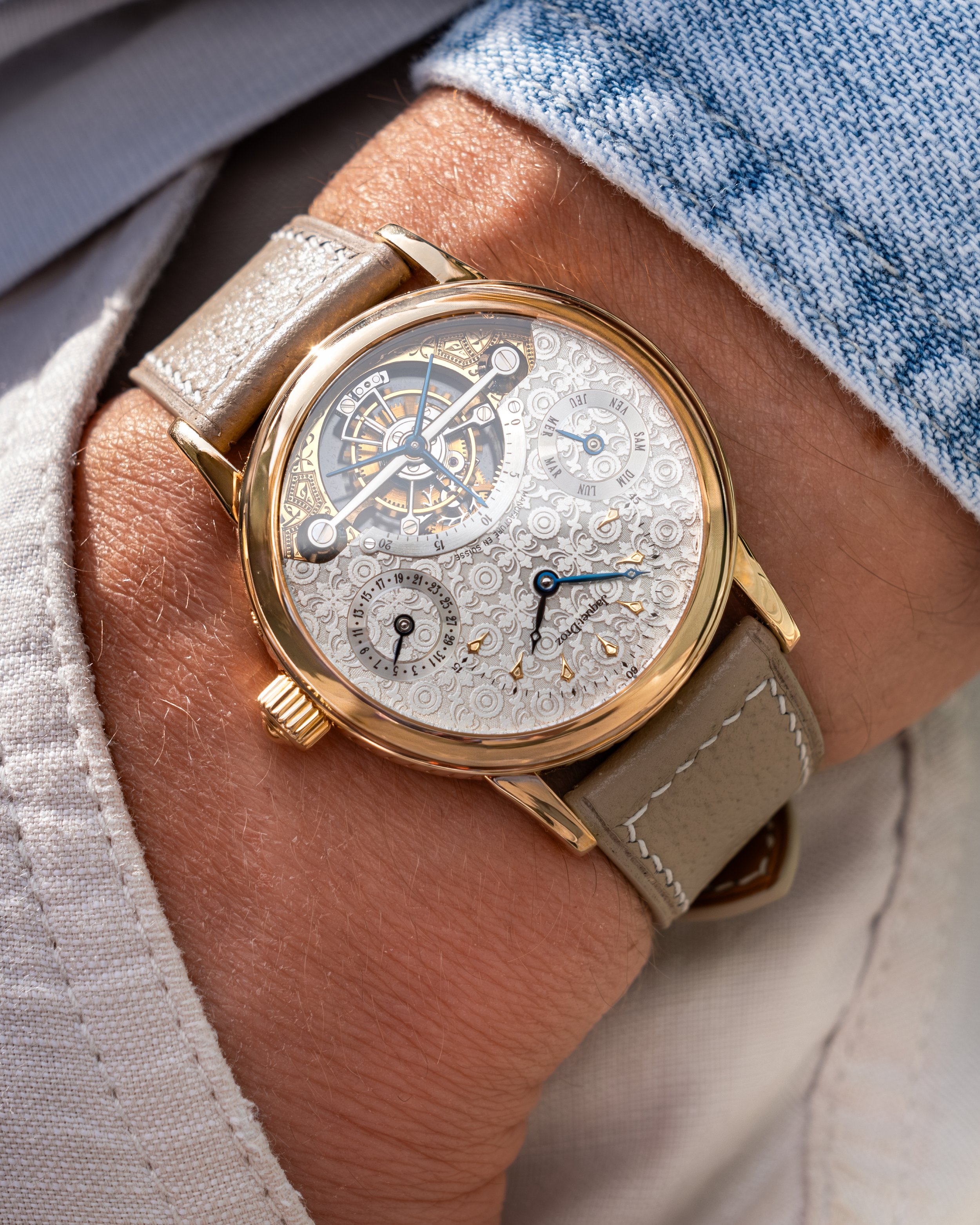 Circa Late 1990's Jaquet-Droz 4125 Tourbillon Day Date — Watch